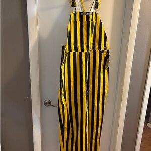 Dickies Yellow and Black Striped Overalls